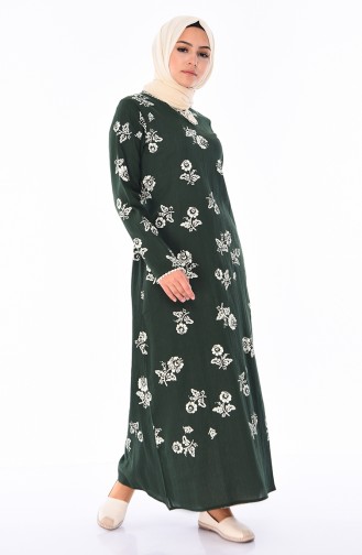 Dark Green Hijab Dress 0450-06