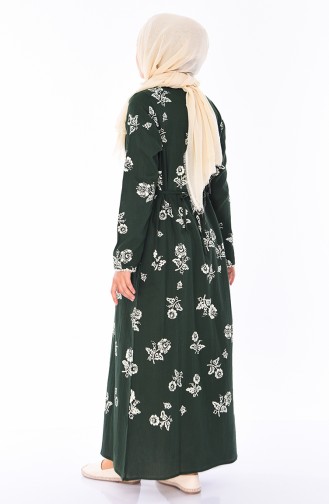 Dark Green Hijab Dress 0450-06