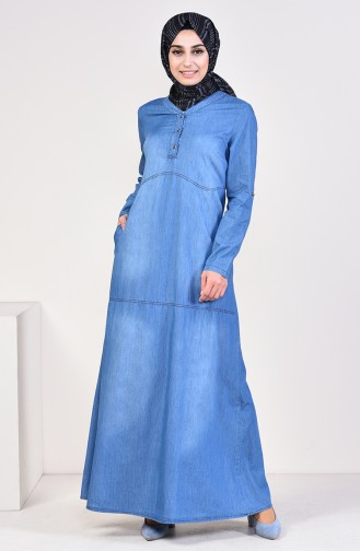 Button Jeans Dress 4034-02 Blue Jeans 4034-02