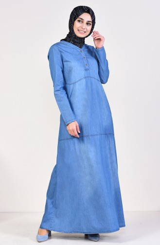 Button Jeans Dress 4034-02 Blue Jeans 4034-02