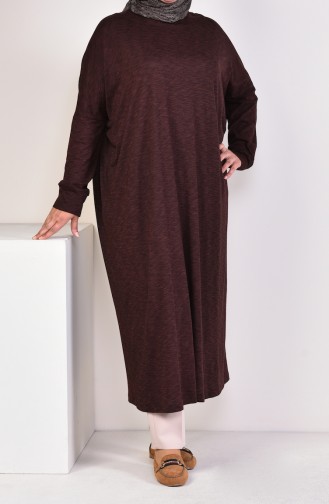 Brown Hijab Dress 9076B-01