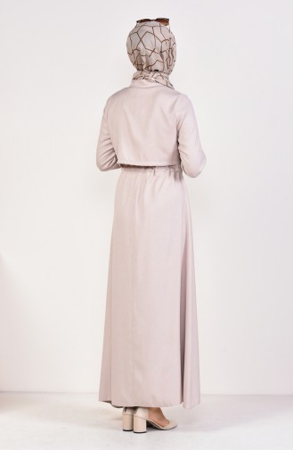 Front Buttoned Dress 18006-01 Stone 18006-01