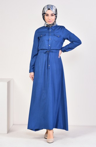Indigo Hijab Dress 18006-02
