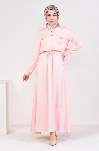 Front Buttoned Dress 18006-04 Powder 18006-04