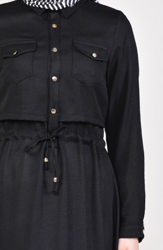 Front Buttoned Dress 18006-06 Black 18006-06