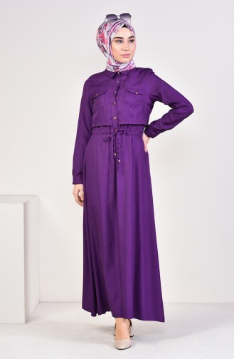 Purple Hijab Dress 18006-08