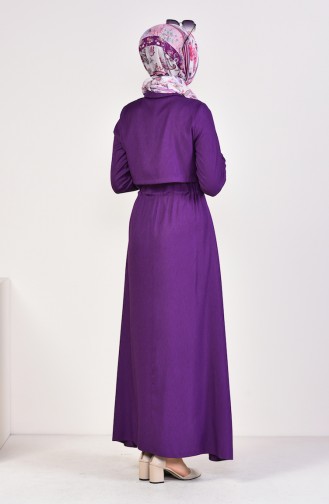 Front Buttoned Dress 18006-08 Purple 18006-08