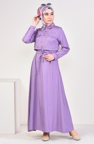 Front Buttoned Dress 18006-09 Lilac 18006-09