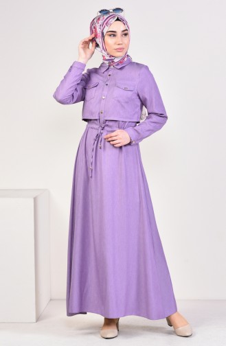 Lilac İslamitische Jurk 18006-09