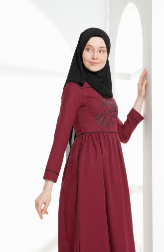 Plum Hijab Dress 9020-04