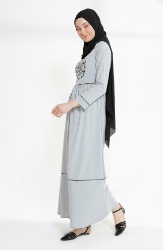 Gray Hijab Dress 9020-07
