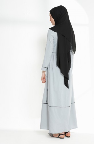 Gray Hijab Dress 9020-07