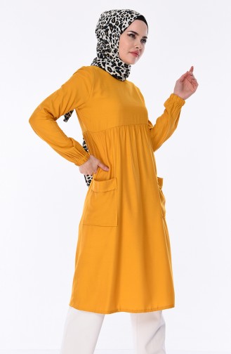 Pleated Pockets Tunic 1191-07 Mustard 1191-07