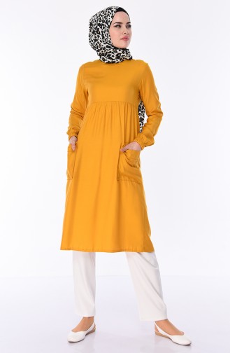 Pleated Pockets Tunic 1191-07 Mustard 1191-07