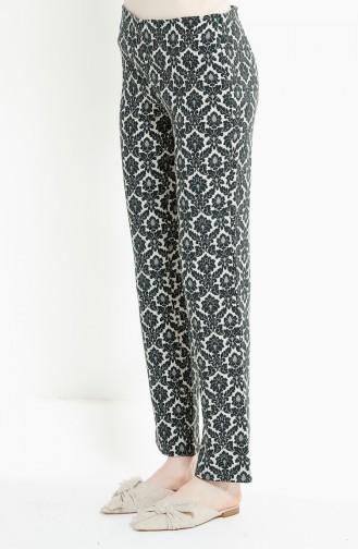 Pantalon a Motifs 3069-02 Vert emeraude 3069-02