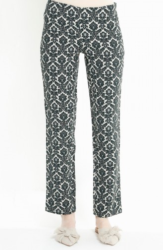 Pantalon a Motifs 3069-02 Vert emeraude 3069-02