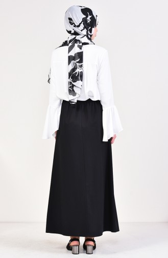 Elastic Waist Skirt 1125A-03 Black 1125A-03