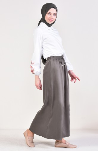 Elastic Waist Skirt 1125B-01 Light Khaki Green 1125B-01
