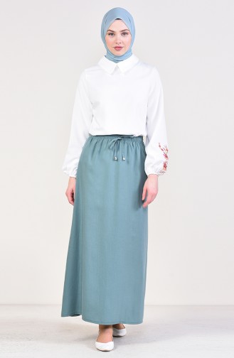 Elastic Waist Skirt 1125G-01 Almond Green 1125G-01