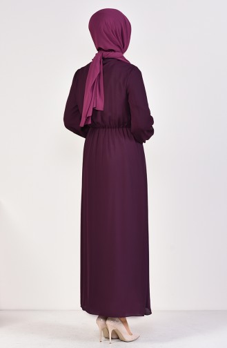 Plum Hijab Dress 9082-03