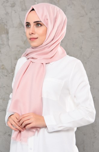 شال قطن بتصميم سادة 19045-28 لون وردي فاتح 19045-28