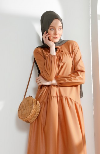 Ruched Dress 7268-13 Biscuit 7268-13