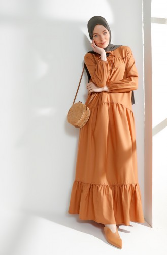 Pleated Dress 7243-04 light Brown 7243-04