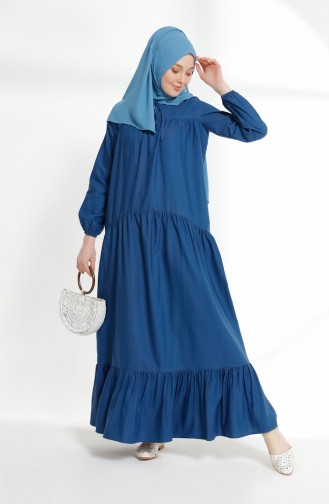 Ruched Dress 7268-11 Indigo 7268-11