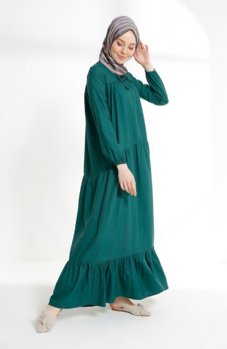 Pleated Dress 7243-07 Emerald Green 7243-07