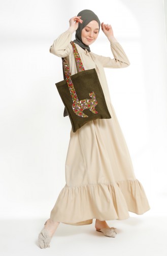 Robe Froncée 7268-09 Beige 7268-09