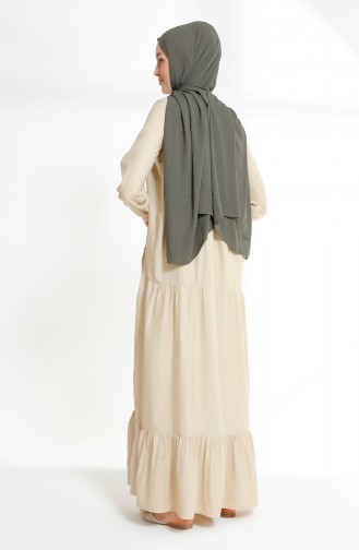 Ruched Dress 7268-09 Beige 7268-09