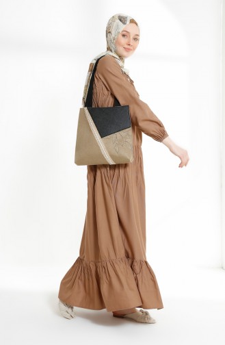 Camel Hijab Dress 7298-10