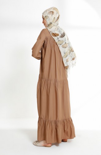 Robe Froncée 7268-07 Camel 7268-07