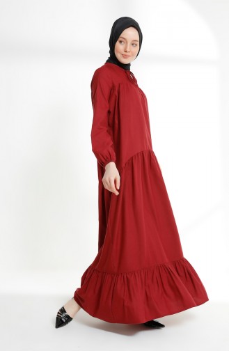 فستان أحمر كلاريت 7268-06