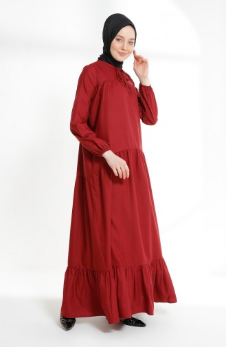فستان أحمر كلاريت 7268-06