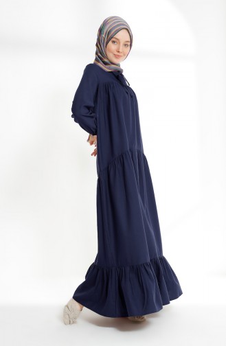 Ruched Dress 7268-04 Navy Blue 7268-04