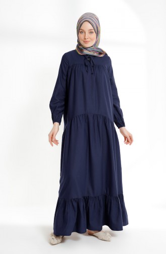 Ruched Dress 7268-04 Navy Blue 7268-04
