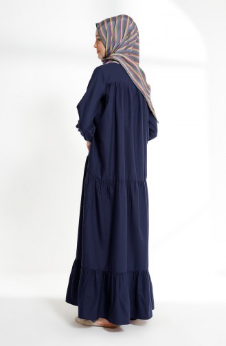 Ruched Dress 7268-04 Navy Blue 7268-04