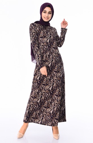 Lila Hijab Kleider 8817-01