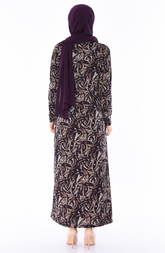 Patterned Dress 8817-01 Purple Mink 8817-01