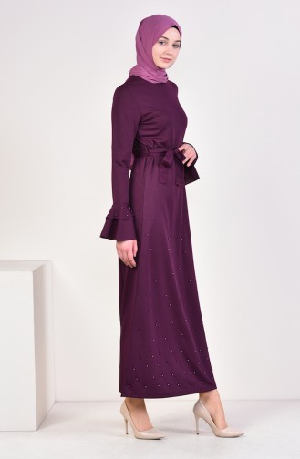 Plum Hijab Dress 4028-02