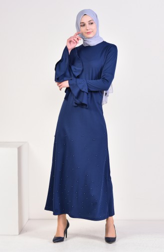 Indigo Hijab Dress 4028-03