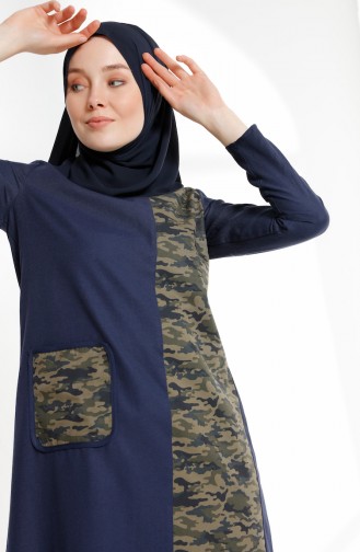 Robe Hijab Bleu Marine 3084A-01
