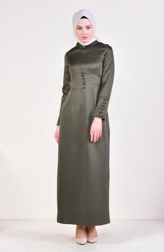 Khaki Hijab Kleider 8001-01