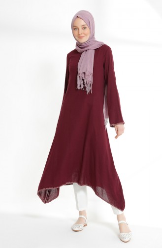 Embroidery Detail Sile Cloth Tunic 9019-01 Plum 9019-01