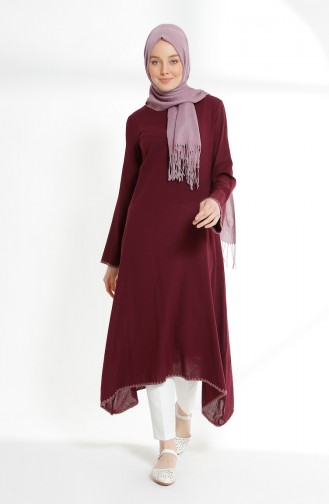 Embroidery Detail Sile Cloth Tunic 9019-01 Plum 9019-01
