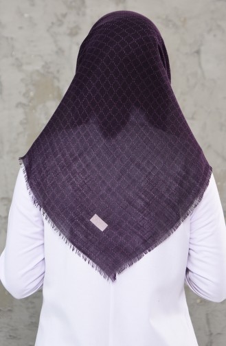 Patterned Flamed Cotton Scarf 901477-13 Purple 901477-13