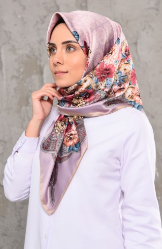 Karaca Pattern Rayon Scarf  90578-04 Beige Lilac 90578-04