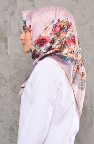 Karaca Desenli Rayon Eşarp 90578-04 Bej Lila
