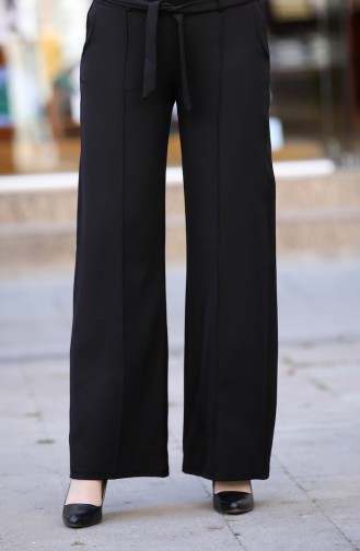 Belted Wide Leg Pants 3001-05 Black 3001-05